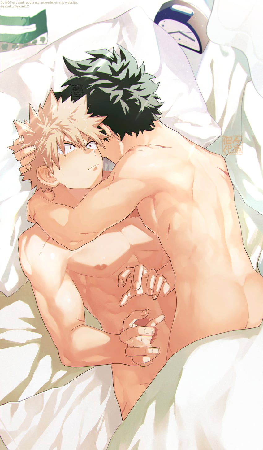 midoriya izuku and bakugou katsuki (boku no hero academia) drawn by yazaki_(yazakc)