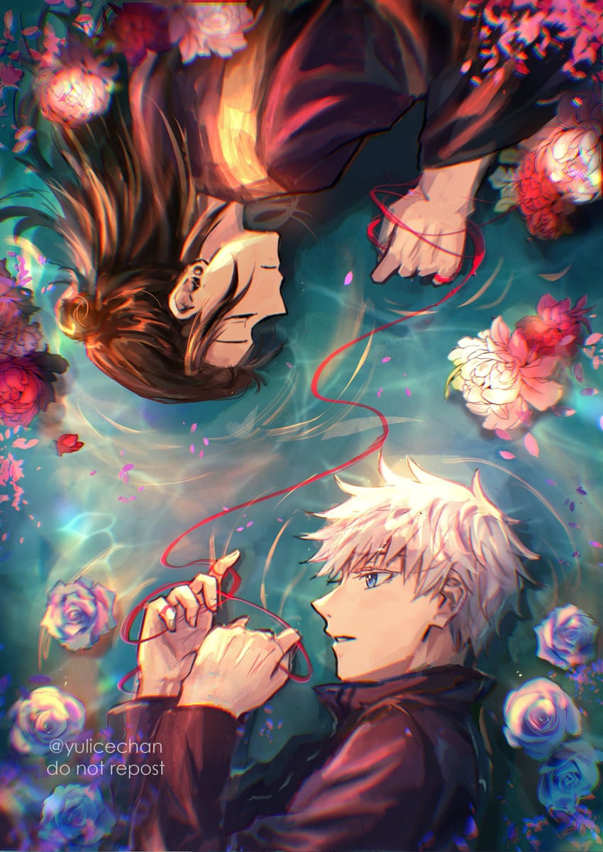 gojou satoru and getou suguru (jujutsu kaisen) drawn by yulicechan