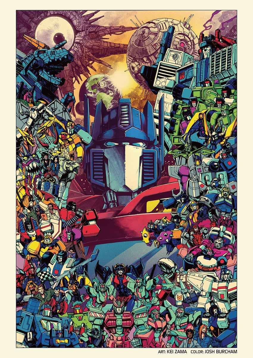 optimus prime, starscream, arcee, bumblebee, windblade, and 51 more (transformers and 3 more) drawn by josh_burcham and kei_zama