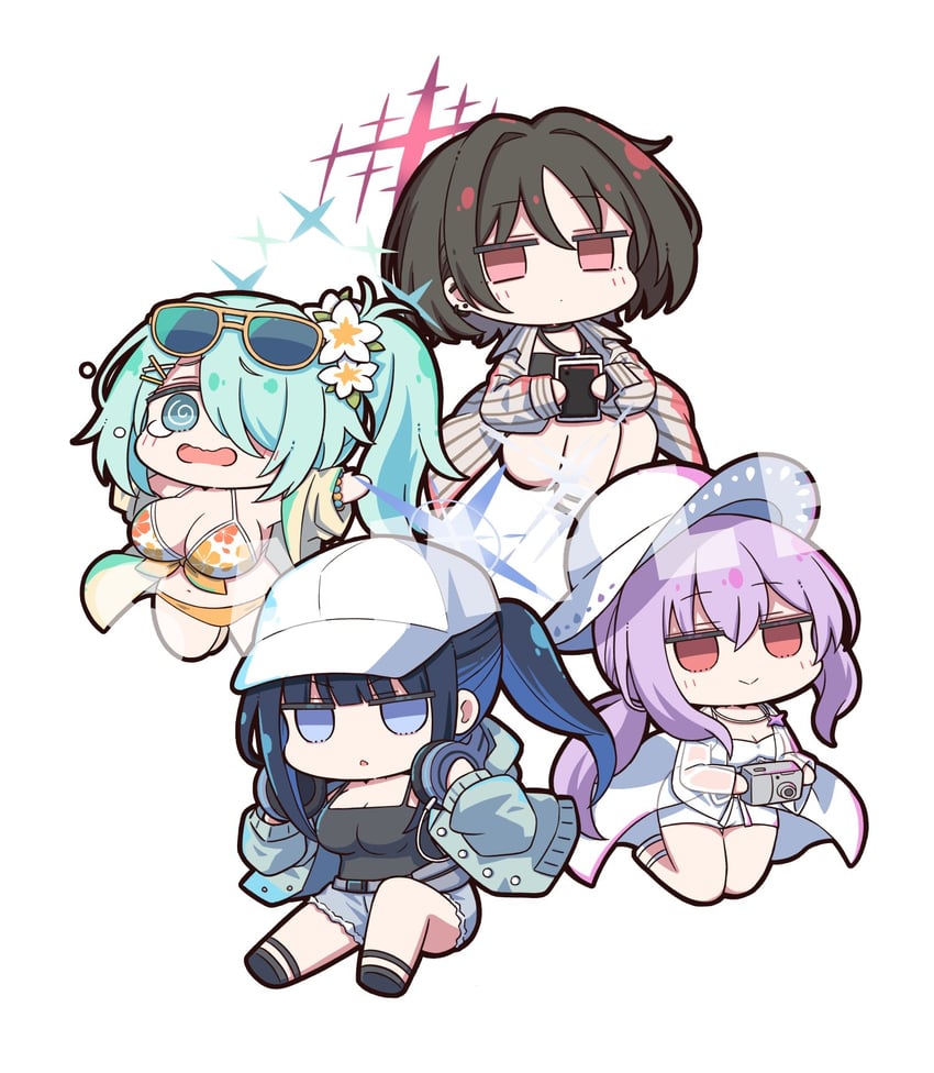 saori, atsuko, hiyori, and misaki (blue archive) drawn by nejikirio