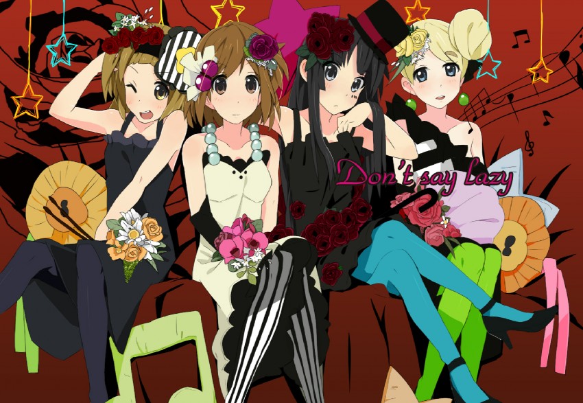 akiyama mio, hirasawa yui, tainaka ritsu, and kotobuki tsumugi (k-on!) drawn by naosuke_(morioka_shachuu)