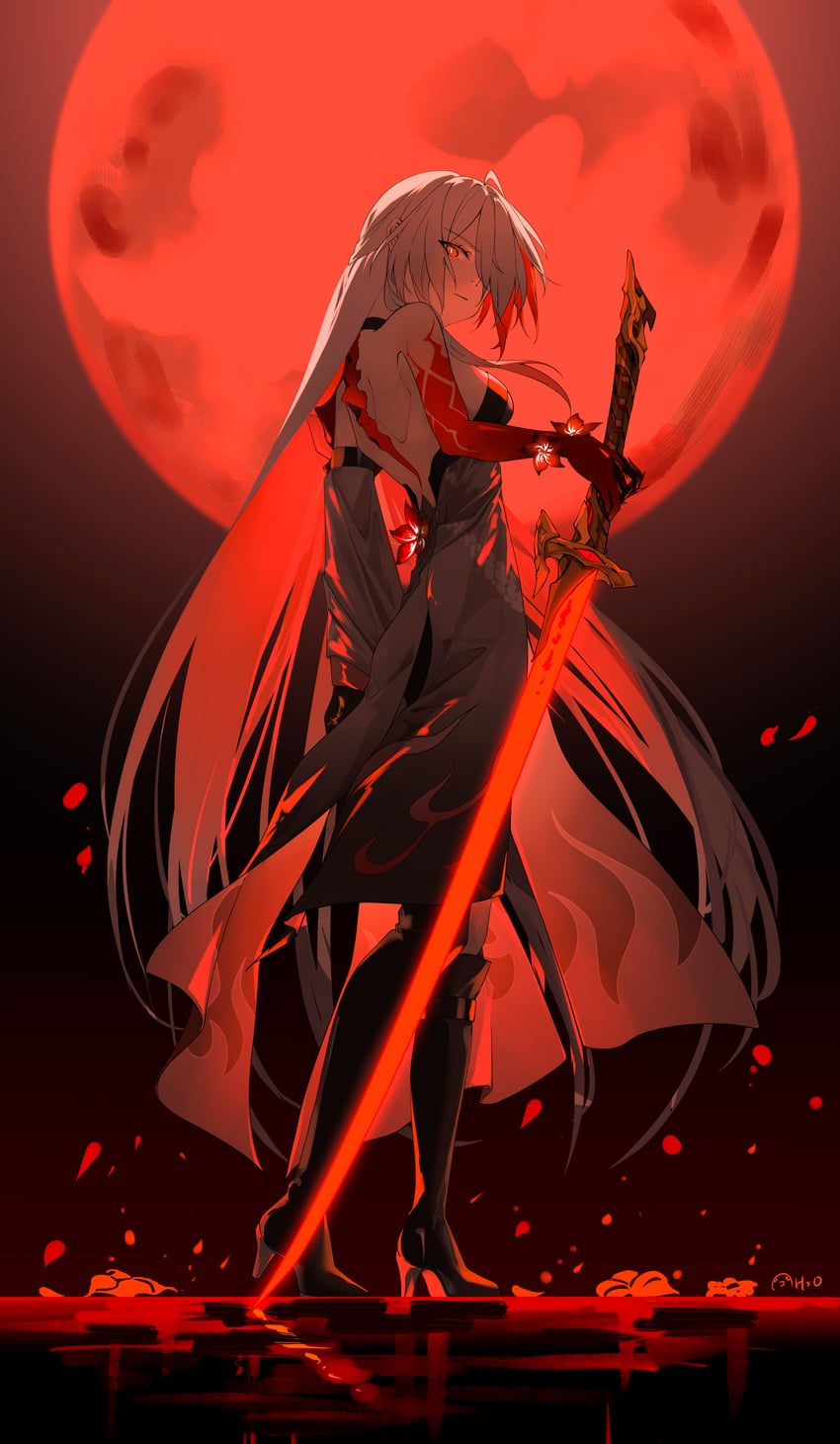 acheron (honkai and 1 more) drawn by bingzhen_h2o