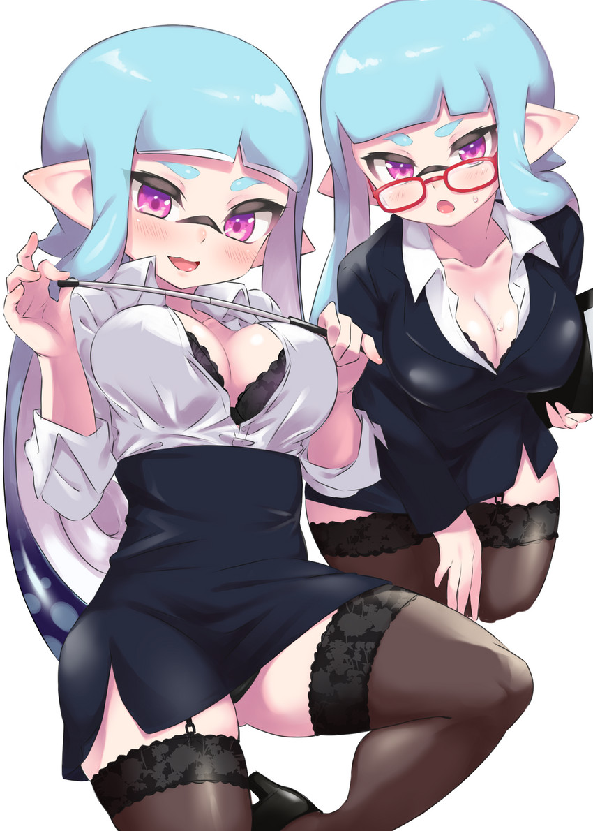 inkling player character, inkling girl, and agent 3 (splatoon) drawn by penguin_maru_(penginmaru)