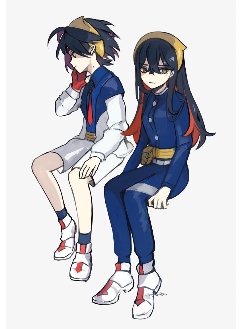 kieran and carmine (pokemon and 1 more) drawn by myon_(myonninn)