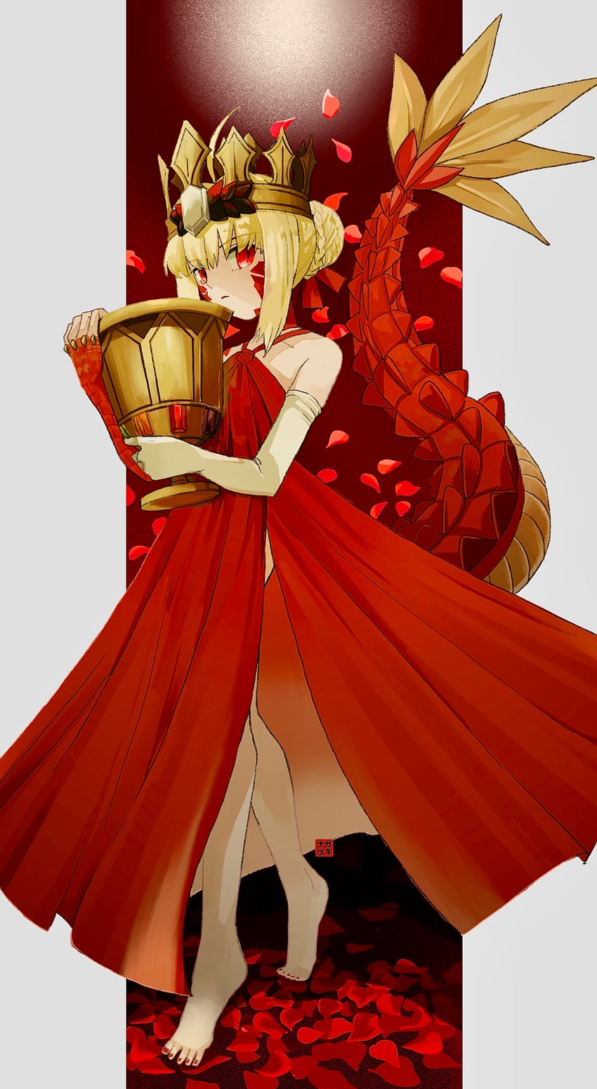 nero claudius and queen draco (fate and 1 more) drawn by nagatsuki_(huwamo9_8ku)
