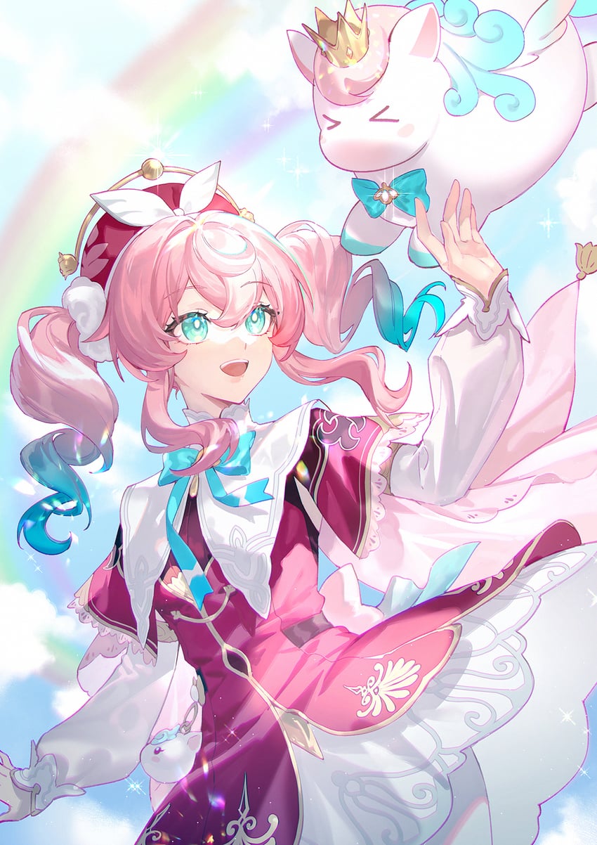hyacine and little ica (honkai and 1 more) drawn by kangetsu_(fhalei)