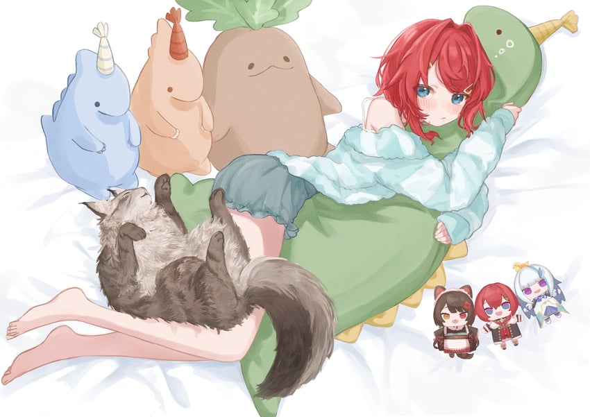 lize helesta, ange katrina, inui toko, sebastian piyodore, and mandragora (nijisanji) drawn by 3znk