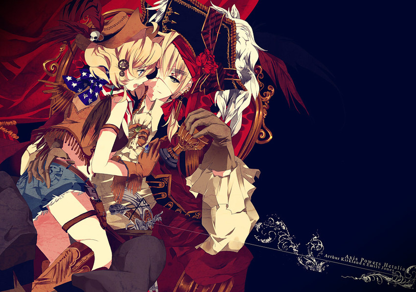 united kingdom and america (axis powers hetalia) drawn by mono_(freerotary)