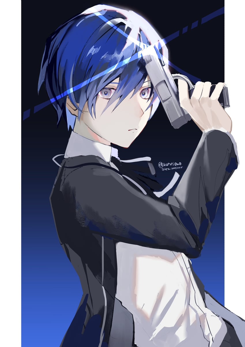 yuuki makoto (persona and 1 more) drawn by yonglai_tian