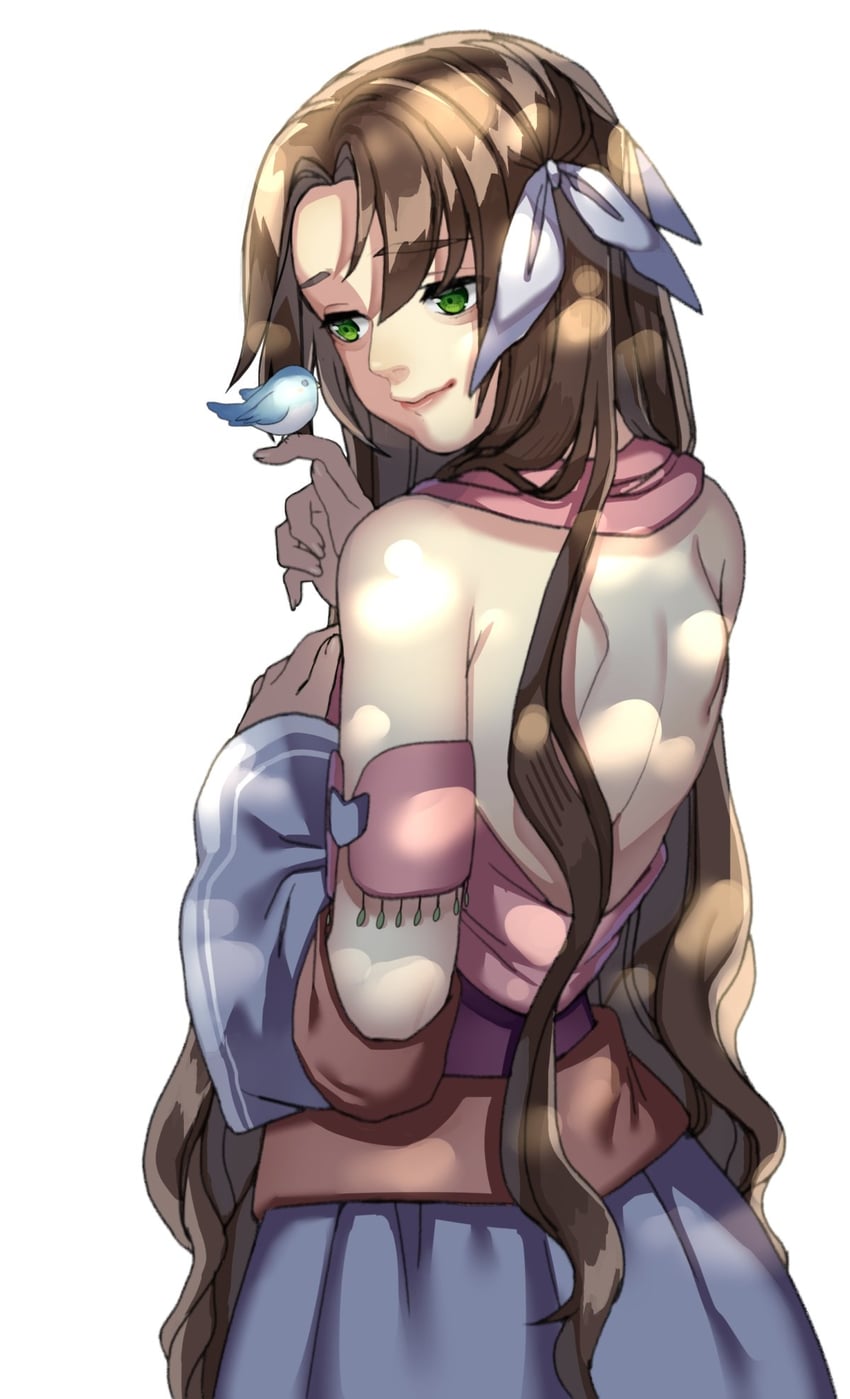 aerith gainsborough (final fantasy and 2 more) drawn by mochee_bi