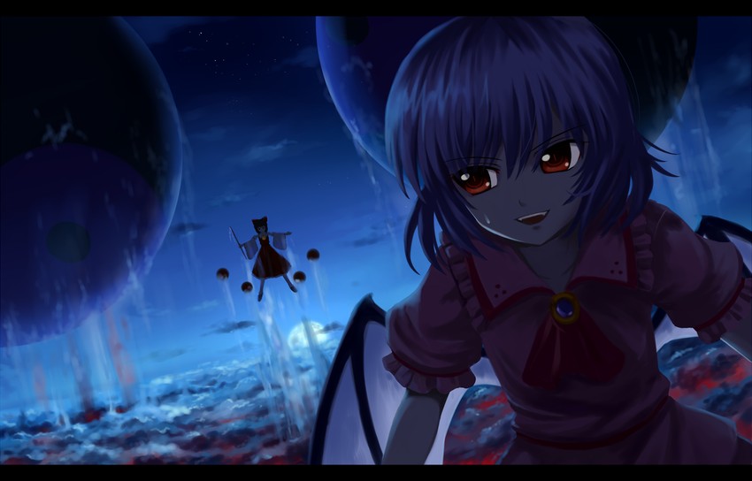 hakurei reimu and remilia scarlet (touhou) drawn by chien_zero