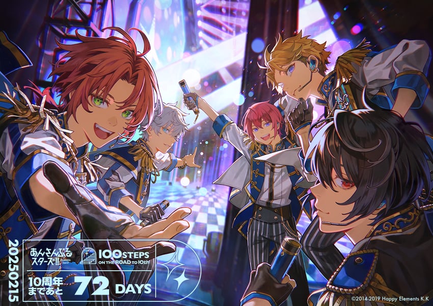 sakuma ritsu, tsukinaga leo, sena izumi, suou tsukasa, and narukami arashi (ensemble stars!) drawn by kyuuba_melo