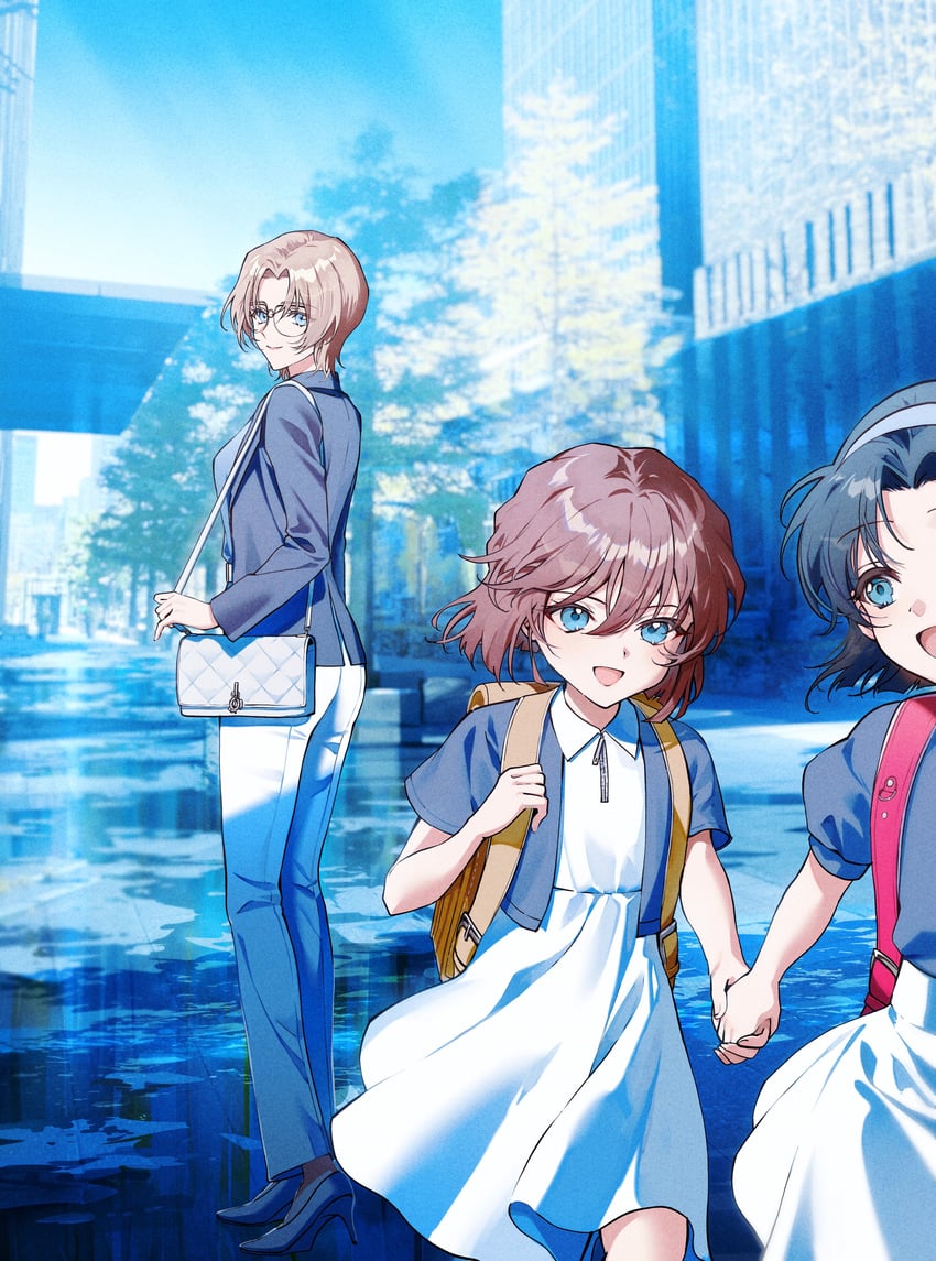 haibara ai, yoshida ayumi, and jodie starling (meitantei conan) drawn by kuga_huna