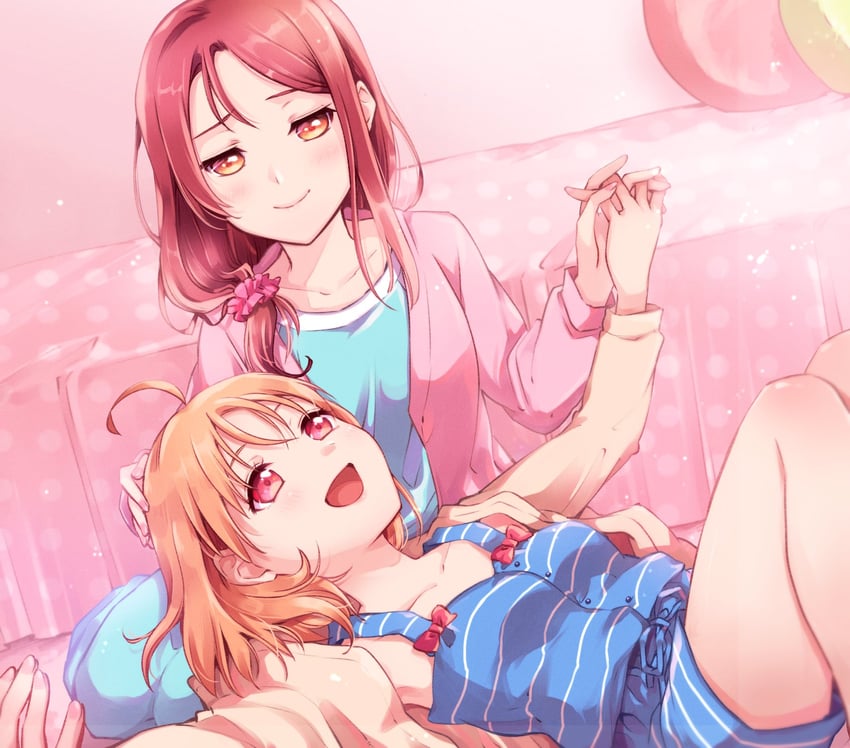 sakurauchi riko and takami chika (love live! and 1 more) drawn by yamada_ako