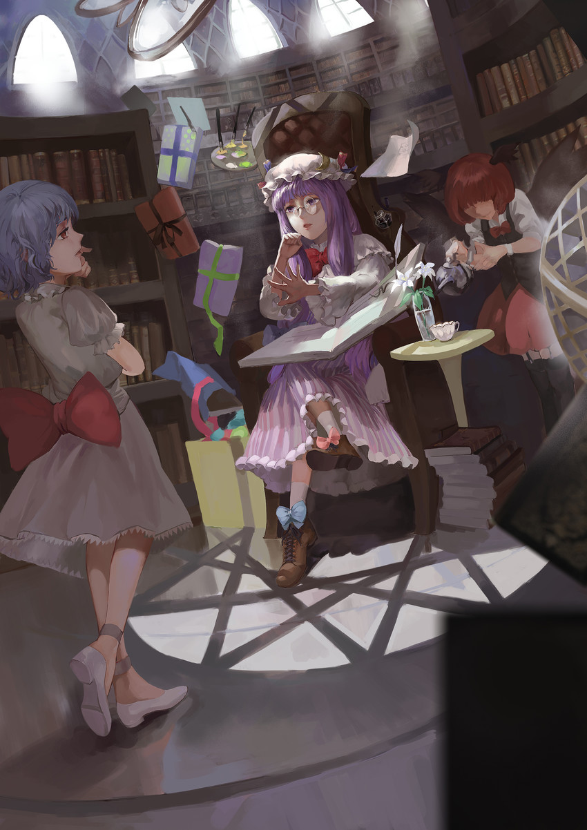 remilia scarlet, patchouli knowledge, and koakuma (touhou) drawn by jiliang_ji_ying