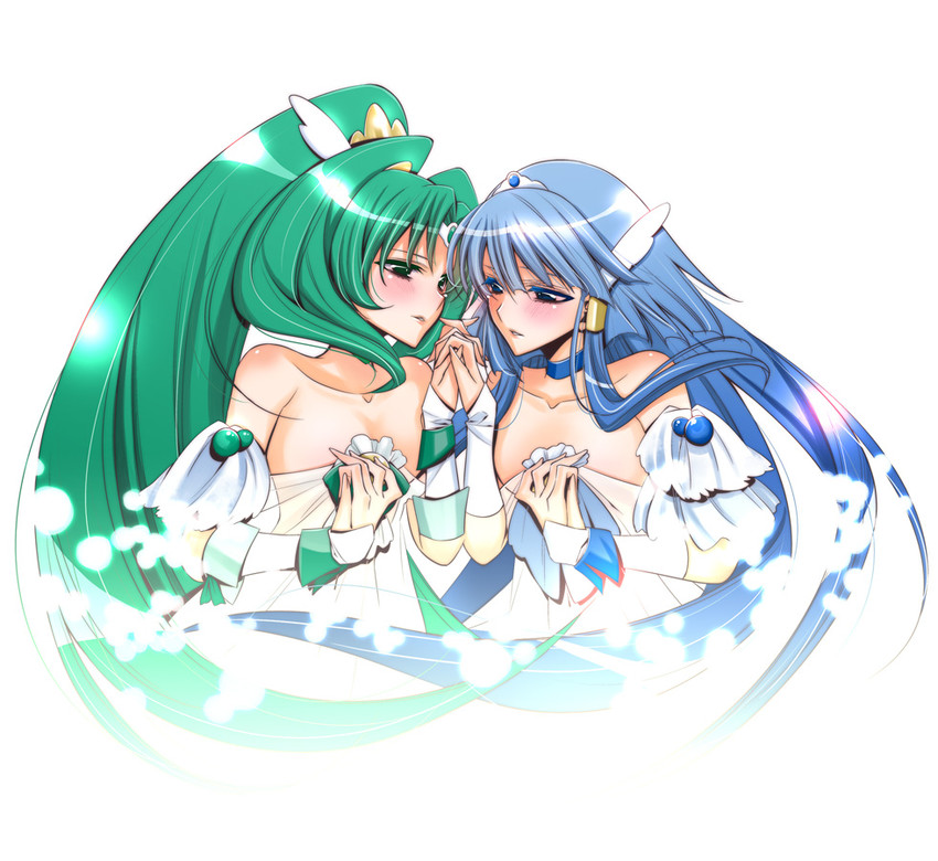 midorikawa nao, aoki reika, cure beauty, and cure march (precure and 1 more) drawn by takano_saku