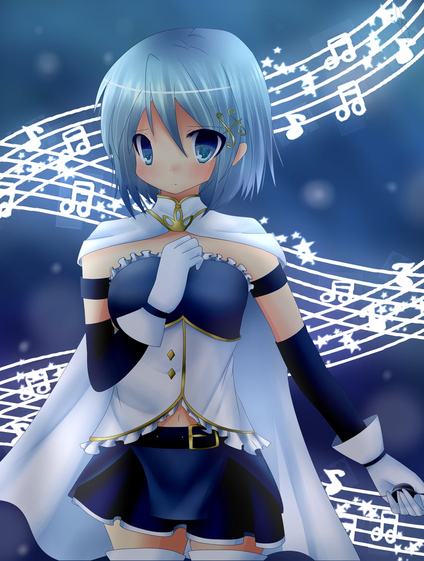 miki sayaka (mahou shoujo madoka magica) drawn by aishin