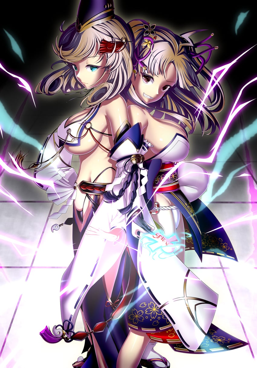 haruka and renka (senran kagura and 3 more) drawn by namanama12ruiji