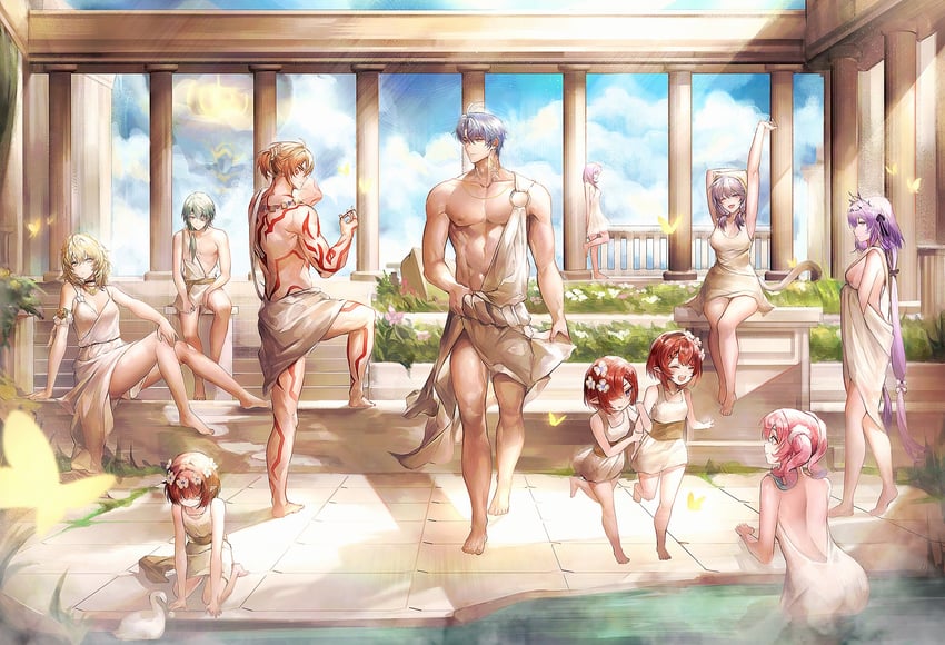 castorice, phainon, mydei, aglaea, anaxa, and 6 more (honkai and 1 more) drawn by tappeee