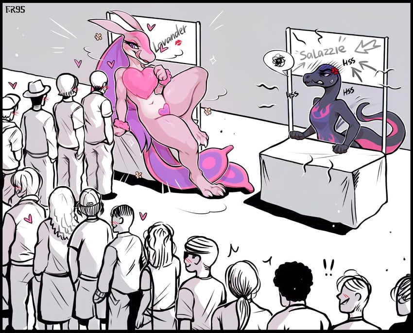 salazzle and lovander (pokemon and 1 more) drawn by f-r95
