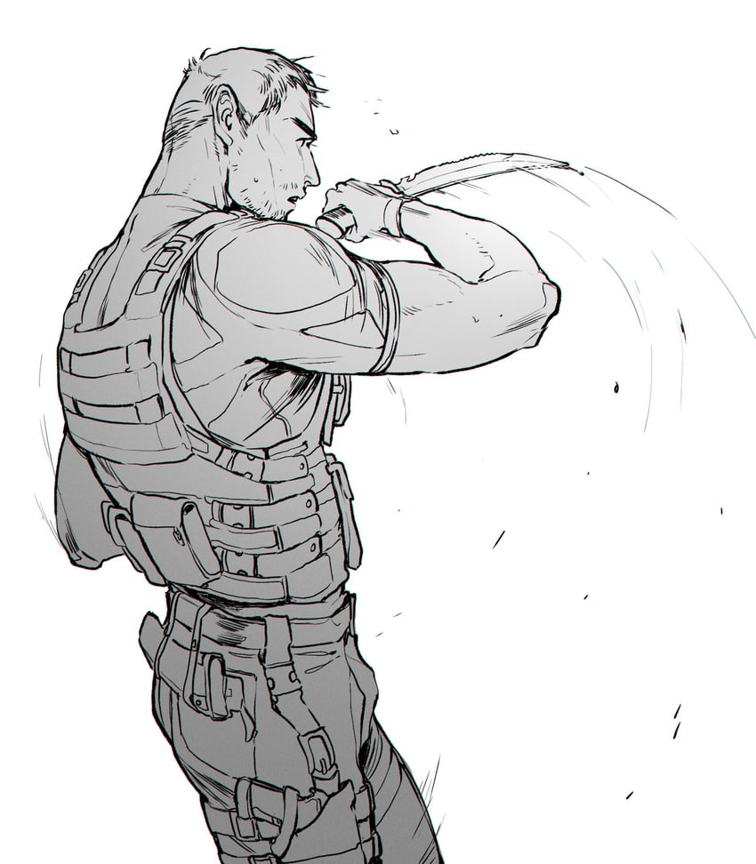 chris redfield (resident evil) drawn by lanimalu