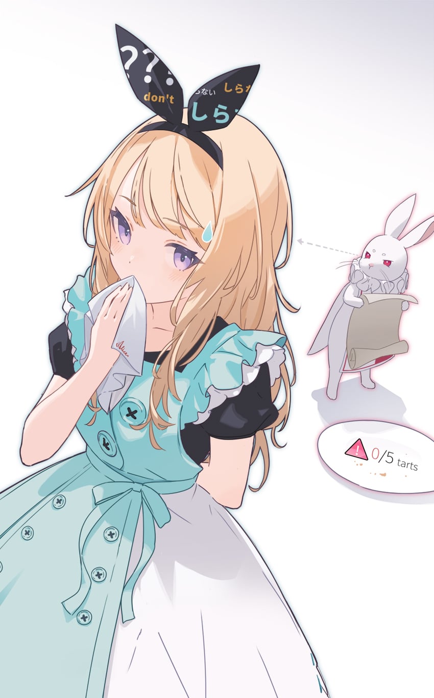alice and white rabbit (alice's adventures in wonderland) drawn by wakuseiy