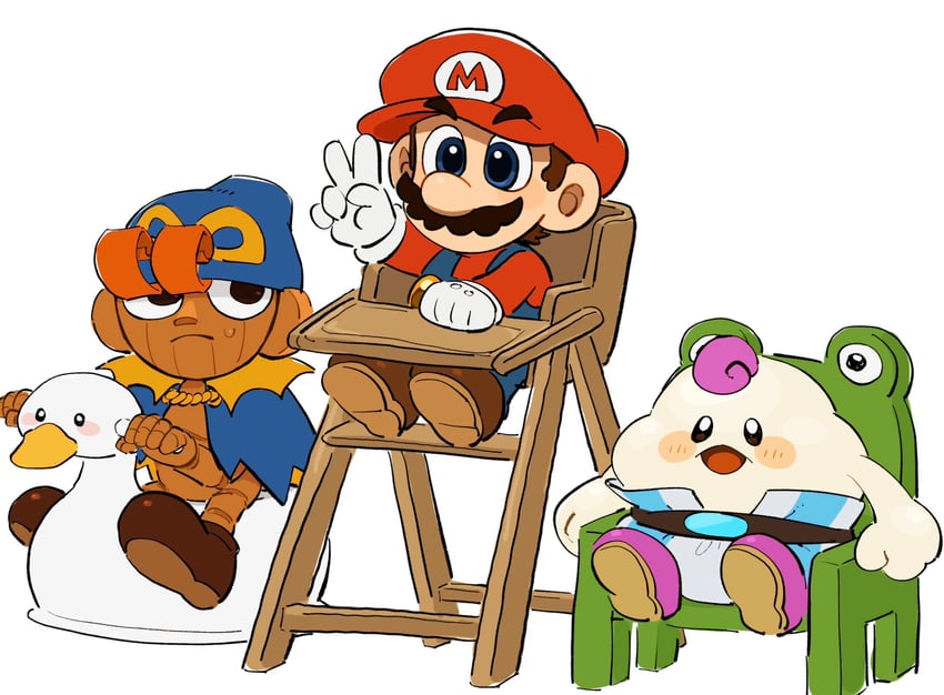 mario, geno, and mallow (mario and 1 more) drawn by mimimi_(mimimim9999)