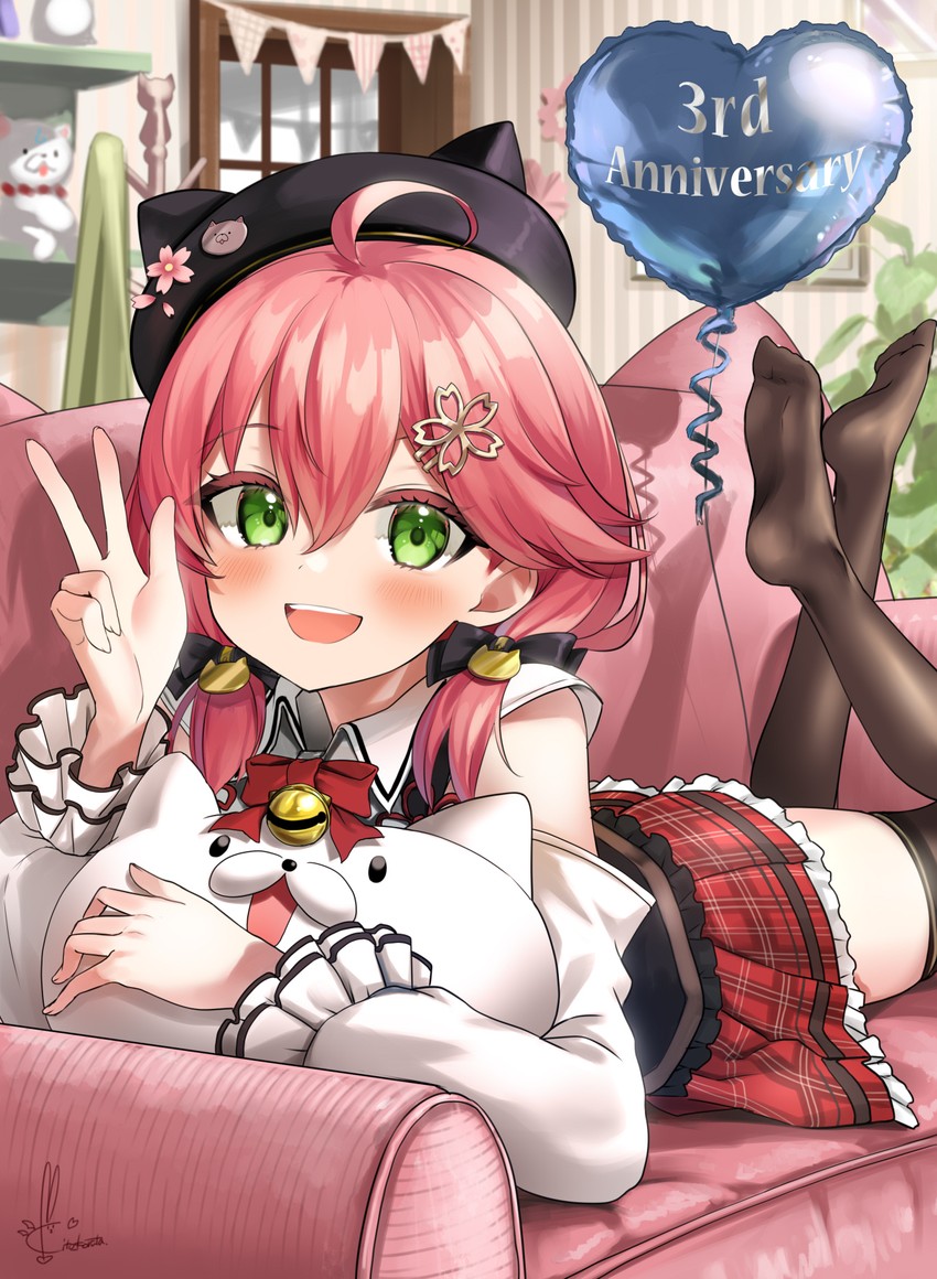 sakura miko and 35p (hololive) drawn by kito_koruta