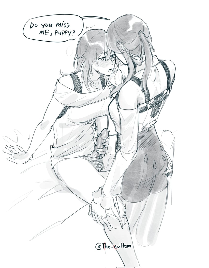 trailblazer, stelle, and kafka (honkai and 1 more) drawn by the_eviltom