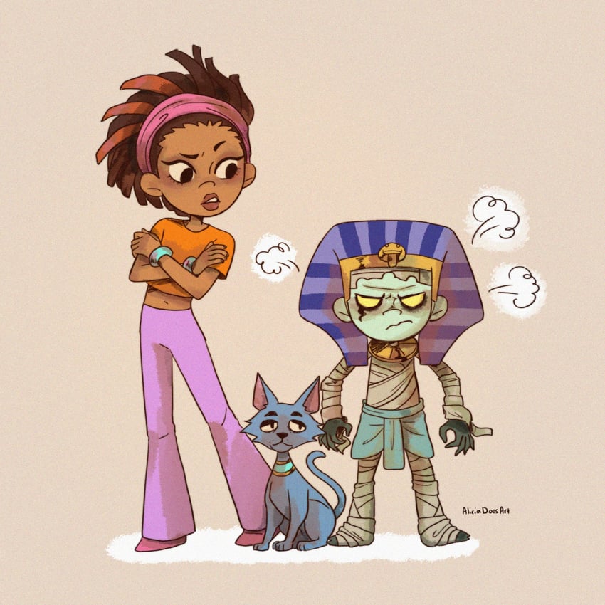 tutenstein, luxor, and cleo carter (tutenstein) drawn by alicia_rose