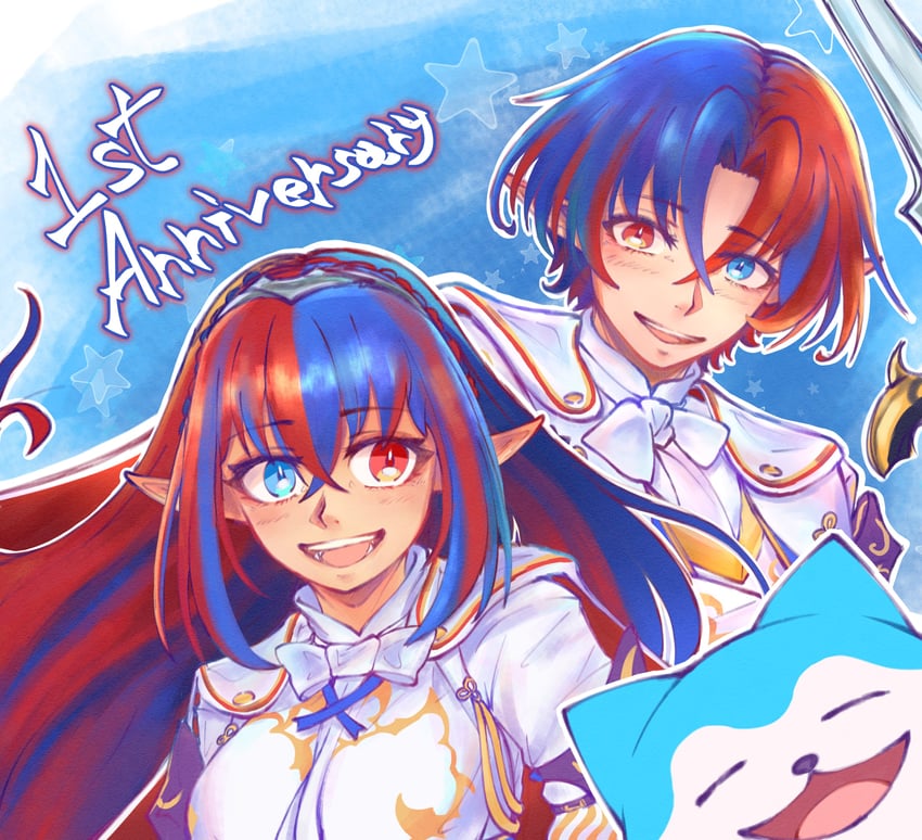 female alear, male alear, and sommie (fire emblem and 1 more) drawn by chocochip_trip
