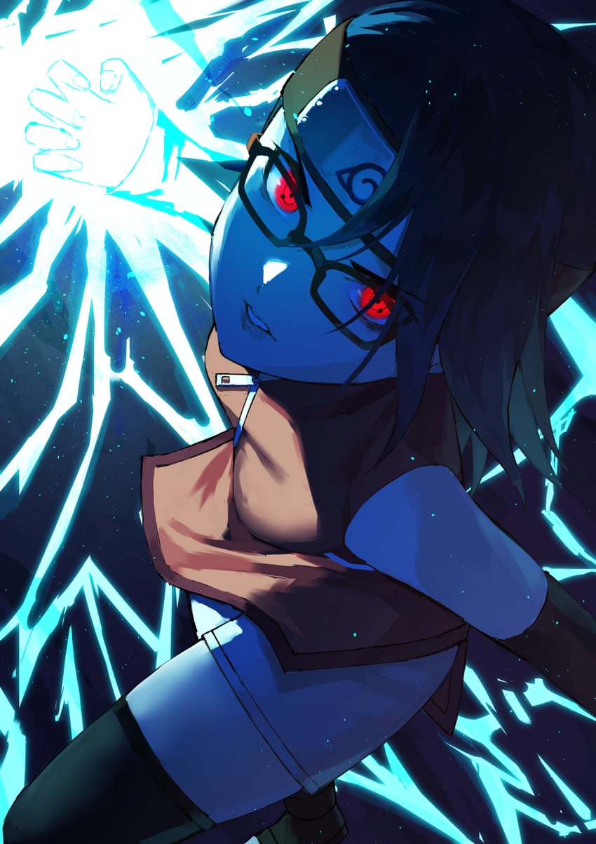 uchiha sarada (naruto and 1 more) drawn by fagi_(kakikaki)
