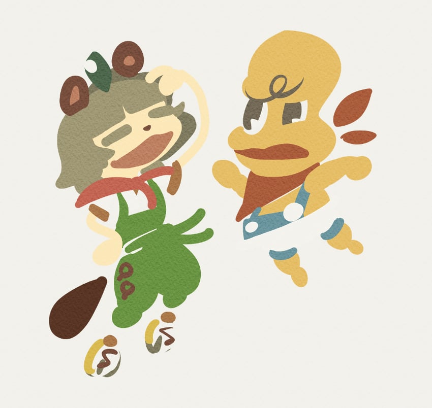 ponpoko and peanuts-kun (mode aim) drawn by aonori_maeba