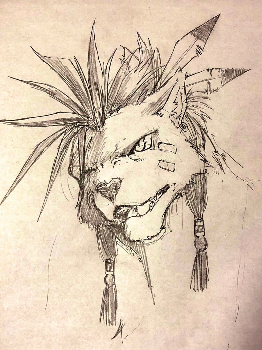 red xiii (final fantasy and 1 more) drawn by indeigo15