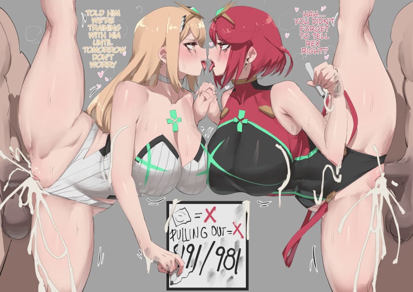 pyra and mythra (xenoblade chronicles and 1 more) drawn by stormcow