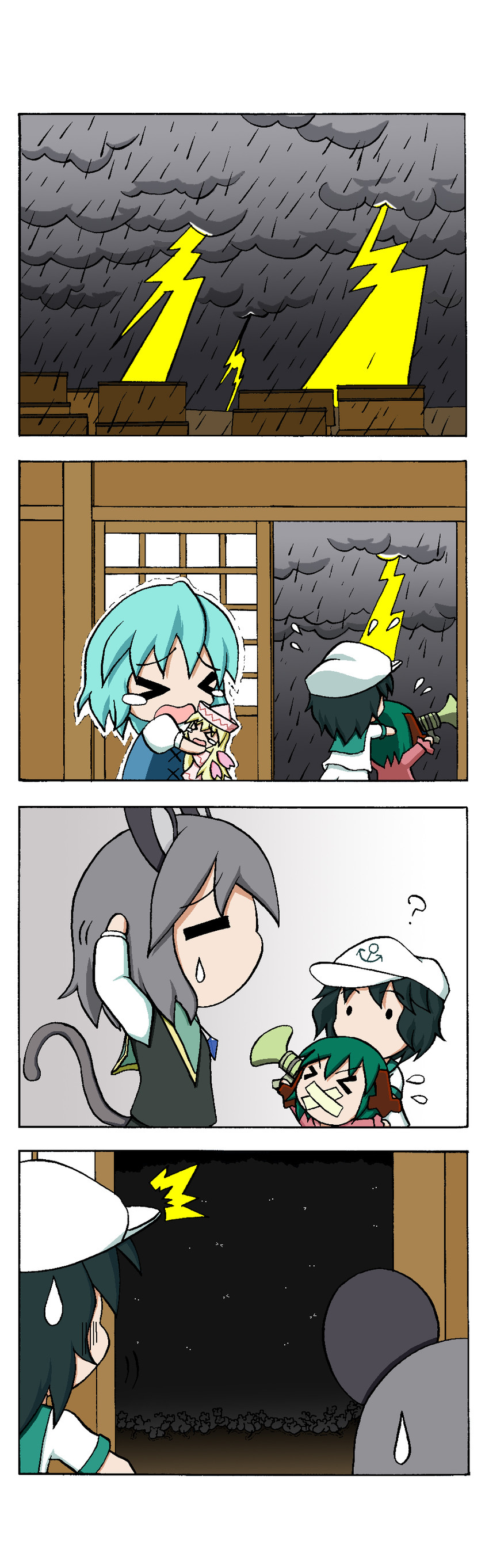 tatara kogasa, nazrin, murasa minamitsu, kasodani kyouko, and lily white (touhou) drawn by rakugaki-biyori