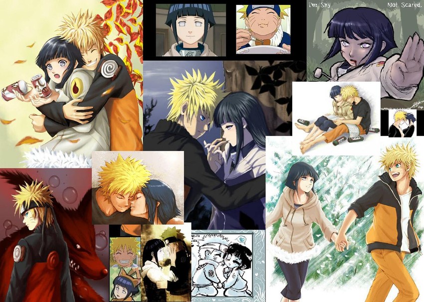 uzumaki naruto, hyuuga hinata, and kurama (naruto and 1 more) drawn by keroyon-jima and soraya_recio_coll