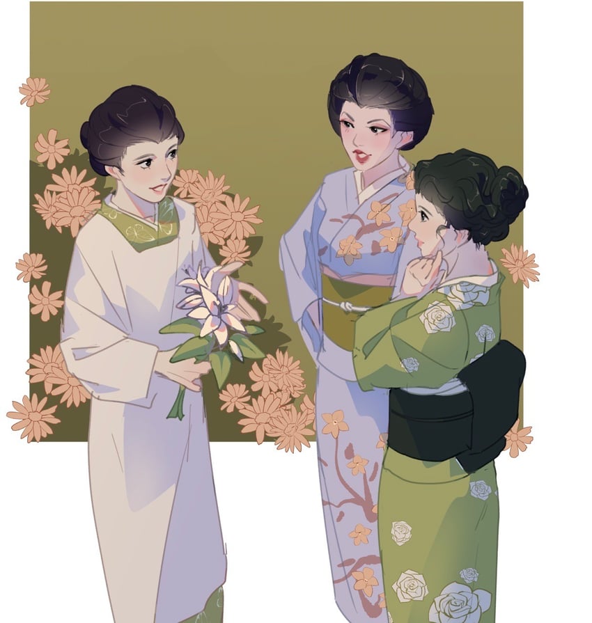 igogusa, kenmochi umeko, and kaneko kaeko (golden kamuy) drawn by delicourse