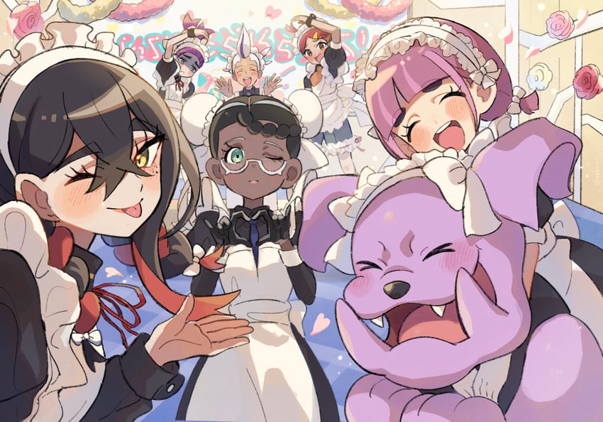 kieran, carmine, lacey, drayton, crispin, and 2 more (pokemon and 1 more) drawn by matsuda_(0yx38755230263c)