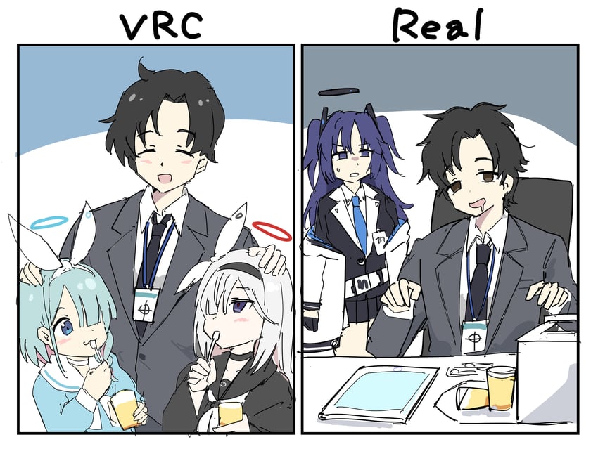 sensei, yuuka, arona, and plana (blue archive and 1 more) drawn by tenten_(chan4545)