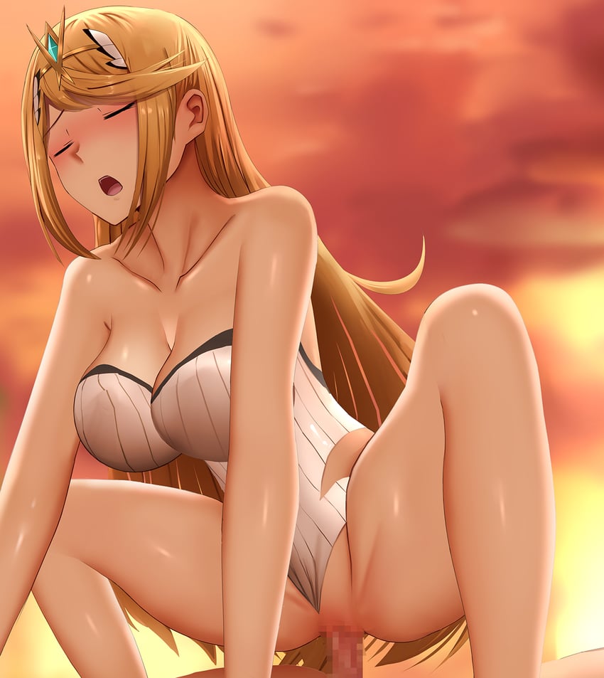 rex and mythra (xenoblade chronicles and 1 more) drawn by ginhaha
