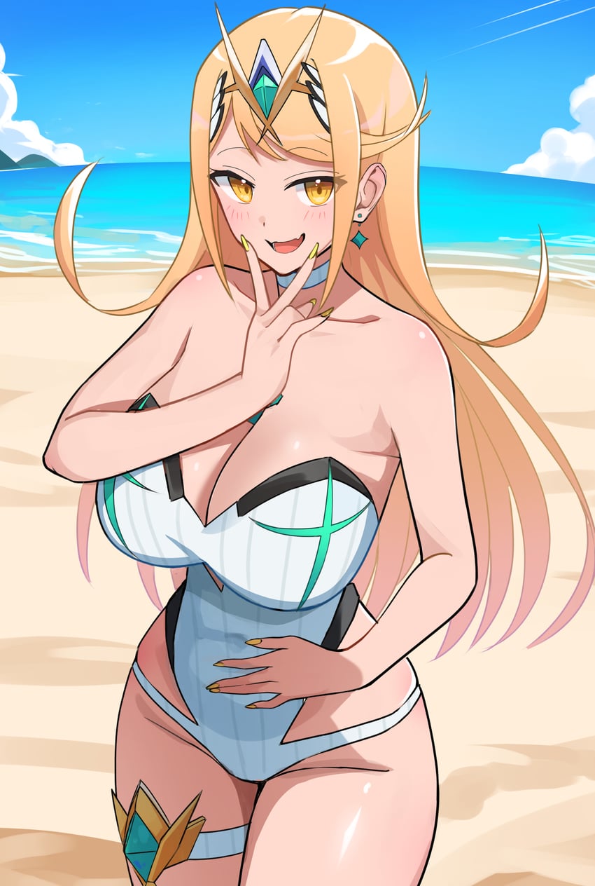 mythra (xenoblade chronicles and 1 more) drawn by oruru63100814