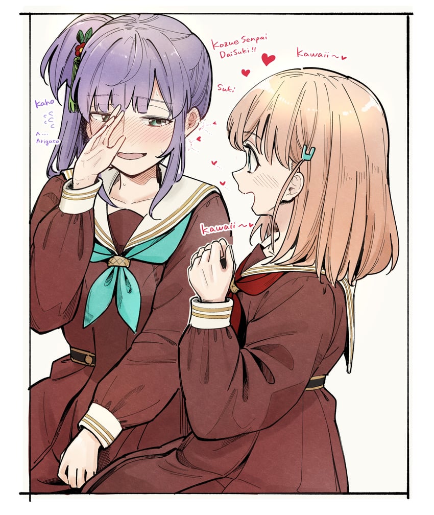 hinoshita kaho and otomune kozue (love live! and 1 more) drawn by hinoshita_akame