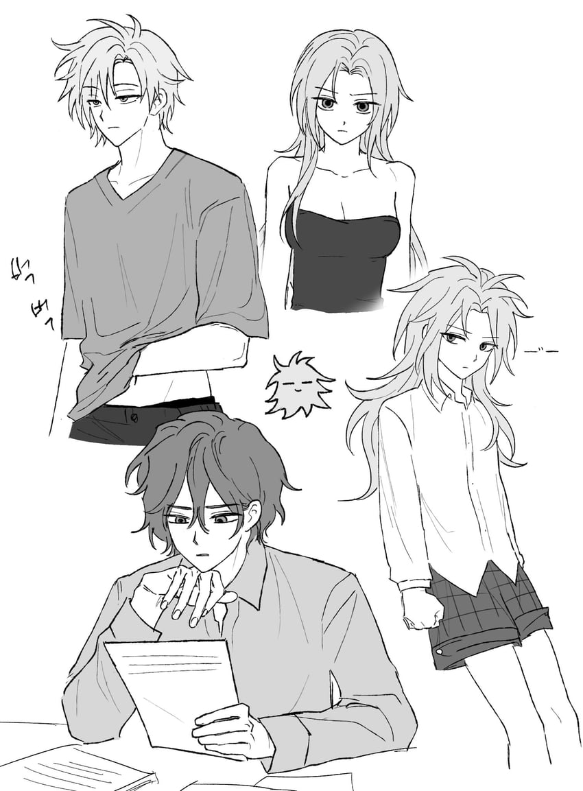 hatsutori hajime, utsugi noriyuki, kanou aogu, and enomoto noa (saibou shinkyoku) drawn by hehesmm
