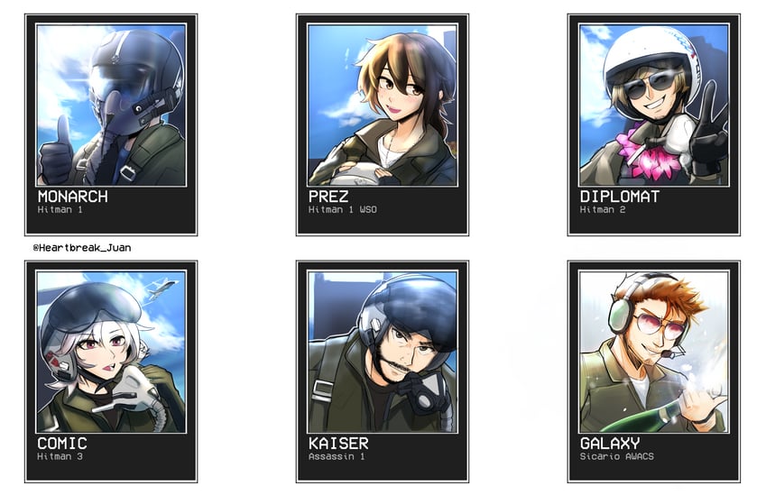 prez, monarch, diplomat, comic, galaxy, and 1 more (project wingman) drawn by heartbreak_juan