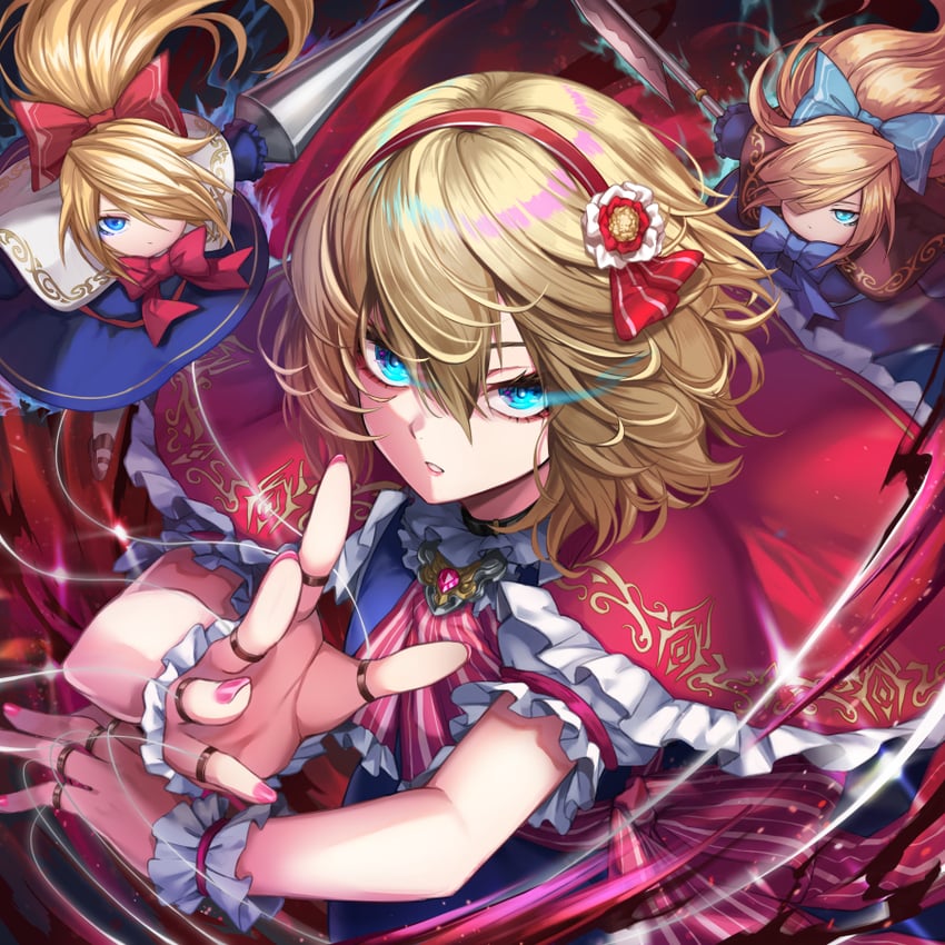alice margatroid, shanghai doll, and hourai doll (touhou) drawn by re_(re_09)