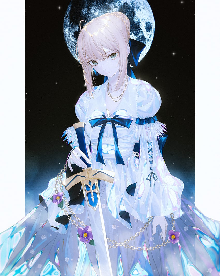 artoria pendragon and saber (fate and 2 more) drawn by fov_ps