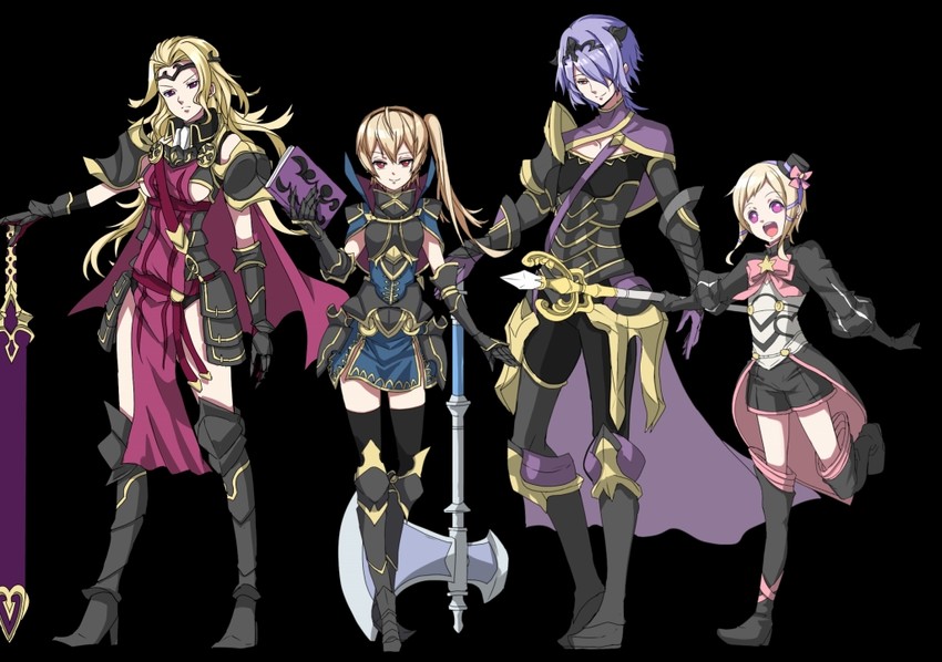 camilla, elise, leo, and xander (fire emblem and 1 more) drawn by maruo_(mokurentenpu)