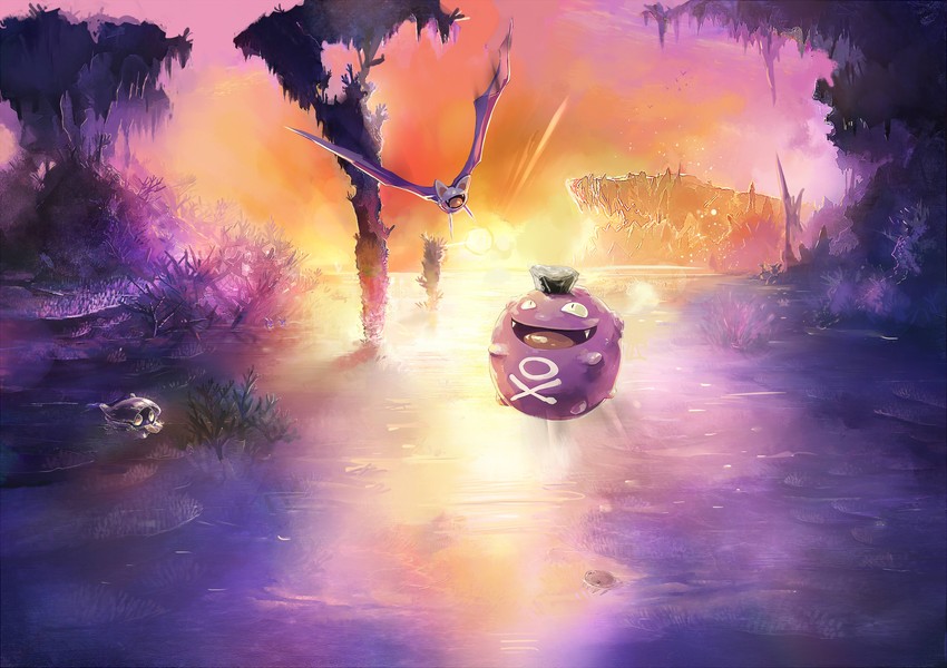 pikachu, cyndaquil, corsola, zubat, koffing, and 3 more (pokemon and 2 more) drawn by nejita