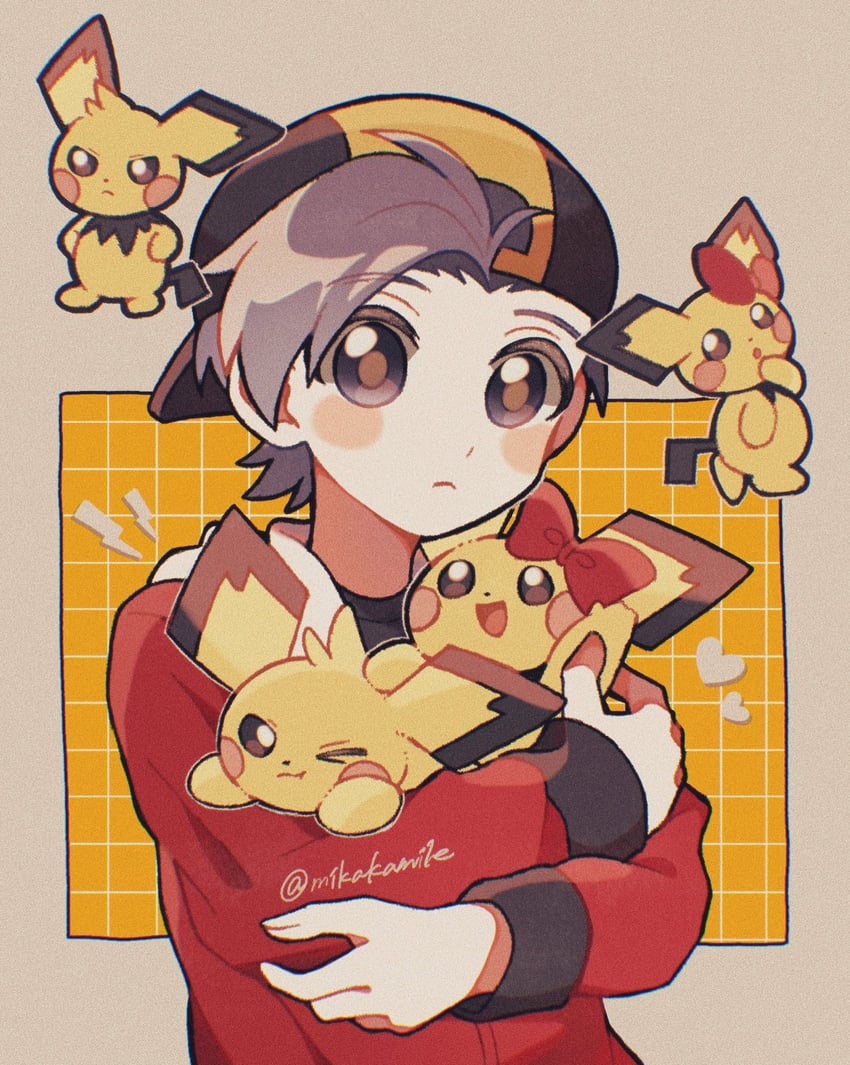 ethan, pichu, and pibu (pokemon and 2 more) drawn by mikakami1e